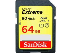 SanDisk 64GB Extreme SDXC UHS-I/U3 Class 10 Memory Card, Speed Up to 90MB/s (SDSDXNE-064G-GNCIN) SanDisk 64GB Extreme SDXC UHS-I/U3 Class 10 Memory Card, Speed Up to 90MB/s (SDSDXNE-064G-GNCIN)