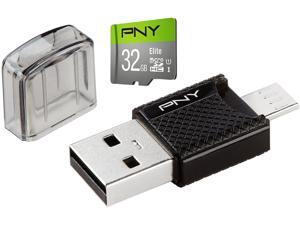PNY 32GB Elite microSDHC UHS-I/U1 Class 10 Memory Card with OTG Reader, Speed Up to 85MB/s (P-OTGCR32GMSC3-GE) PNY 32GB Elite microSDHC UHS-I/U1 Class 10 Memory Card with OTG Reader, Speed Up to 85MB/s (P-OTGCR32GMSC3-GE)