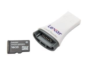 Lexar High-Speed 16GB Micro SDHC Flash Card Class 10 with USB Card Reader Lexar High-Speed 16GB Micro SDHC Flash Card Class 10 with USB Card Reader