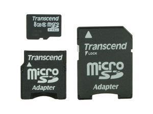 Transcend 8GB microSDHC Flash Card with mini & SD Adapter Model TS8GUSDHC6-2 Transcend 8GB microSDHC Flash Card with mini & SD Adapter Model TS8GUSDHC6-2