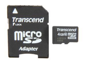 Transcend 4GB microSDHC Flash Card Model TS4GUSDHC10 Transcend 4GB microSDHC Flash Card Model TS4GUSDHC10