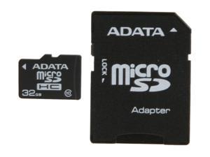ADATA 32GB microSDHC Flash Card with Adapter Model AUSDH32GCL10-RA1 ADATA 32GB microSDHC Flash Card with Adapter Model AUSDH32GCL10-RA1
