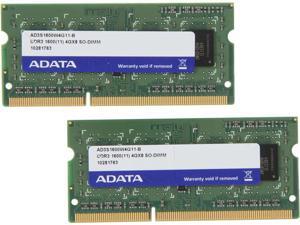 ADATA 8GB (2 x 4GB) 204-Pin DDR3 SO-DIMM DDR3 1600 (PC3 12800) Laptop Memory Model AD3S1600W4G11-2 ADATA 8GB (2 x 4GB) 204-Pin DDR3 SO-DIMM DDR3 1600 (PC3 12800) Laptop Memory Model AD3S1600W4G11-2
