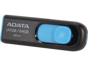 ADATA UV128 64 GB High-Speed USB 3.0 Capless USB Flash Drive, Black/ Blue (AUV128-64G-RBE) ADATA UV128 64 GB High-Speed USB 3.0 Capless USB Flash Drive, Black/ Blue (AUV128-64G-RBE)
