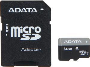 ADATA Premier 64GB microSDHC/SDXC UHS-I U1 Memory Card with One Adapter (AUSDX64GUICL10-RA1) ADATA Premier 64GB microSDHC/SDXC UHS-I U1 Memory Card with One Adapter (AUSDX64GUICL10-RA1)