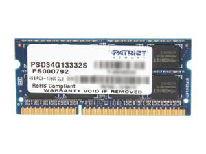 Patriot Signature 4GB 204-Pin DDR3 SO-DIMM DDR3 1333 (PC3 10600) Laptop Memory Model PSD34G13332S Patriot Signature 4GB 204-Pin DDR3 SO-DIMM DDR3 1333 (PC3 10600) Laptop Memory Model PSD34G13332S