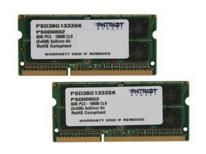 Patriot 8GB (2 x 4GB) 204-Pin DDR3 SO-DIMM DDR3 1333 (PC3 10600) Laptop Memory Model PSD38G1333SK Patriot 8GB (2 x 4GB) 204-Pin DDR3 SO-DIMM DDR3 1333 (PC3 10600) Laptop Memory Model PSD38G1333SK