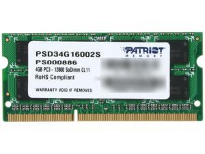 Patriot Signature 4GB 204-Pin DDR3 SO-DIMM DDR3 1600 (PC3 12800) Laptop Memory Model PSD34G16002S Patriot Signature 4GB 204-Pin DDR3 SO-DIMM DDR3 1600 (PC3 12800) Laptop Memory Model PSD34G16002S