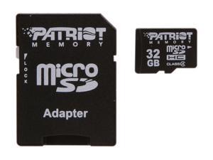 Patriot Signature Series 32GB Class 4 Micro SDHC Flash Card With SD Adapter Model PSF32GMCSDHC43P Patriot Signature Series 32GB Class 4 Micro SDHC Flash Card With SD Adapter Model PSF32GMCSDHC43P