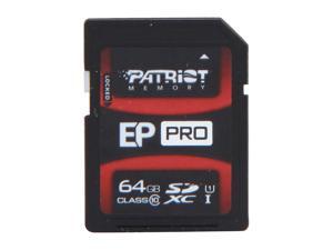 Patriot EP Pro Series 64GB UHS-1 Secure Digital Extended Capacity (SDXC) Flash Card Model PEF64GSXC10333 Patriot EP Pro Series 64GB UHS-1 Secure Digital Extended Capacity (SDXC) Flash Card Model PEF64GSXC10333