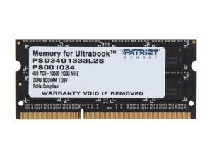 Patriot Signature 4GB 204-Pin DDR3 SO-DIMM DDR3L 1333 (PC3L 10600) Laptop Memory for Ultrabook Model PSD34G1333L2S Patriot Signature 4GB 204-Pin DDR3 SO-DIMM DDR3L 1333 (PC3L 10600) Laptop Memory for Ultrabook Model PSD34G1333L2S