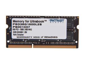 Patriot Signature 8GB 204-Pin DDR3 SO-DIMM DDR3L 1600 (PC3L 12800) Laptop Memory for Ultrabook Model PSD38G1600L2S Patriot Signature 8GB 204-Pin DDR3 SO-DIMM DDR3L 1600 (PC3L 12800) Laptop Memory for Ultrabook Model PSD38G1600L2S