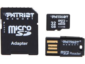 Patriot LX Series 32GB Class 10 Micro SDHC Flash Card Kit With SD & USB 2.0 Adapter