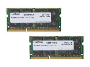 Mushkin Enhanced Essentials 16GB (2 x 8G) 204-Pin DDR3 SO-DIMM DDR3 1066 (PC3 8500) Laptop Memory Model 997019 Mushkin Enhanced Essentials 16GB (2 x 8G) 204-Pin DDR3 SO-DIMM DDR3 1066 (PC3 8500) Laptop Memory Model 997019