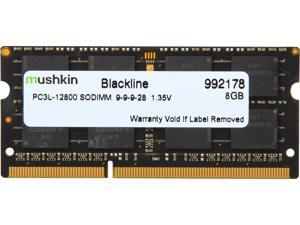 Mushkin Enhanced Blackline 8GB 204-Pin DDR3 SO-DIMM DDR3L 1600 (PC3L 12800) Laptop Memory Model 992178 Mushkin Enhanced Blackline 8GB 204-Pin DDR3 SO-DIMM DDR3L 1600 (PC3L 12800) Laptop Memory Model 992178
