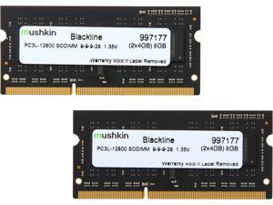 Mushkin Enhanced Blackline 8GB (2 x 4GB) 204-Pin DDR3 SO-DIMM DDR3L 1600 (PC3L 12800) Laptop Memory Model 997177 Mushkin Enhanced Blackline 8GB (2 x 4GB) 204-Pin DDR3 SO-DIMM DDR3L 1600 (PC3L 12800) Laptop Memory Model 997177