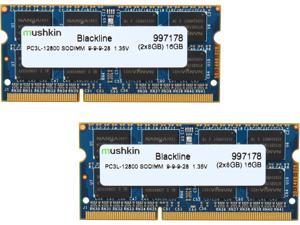 Mushkin Enhanced Blackline 16GB (2 x 8G) 204-Pin DDR3 SO-DIMM DDR3L 1600 (PC3L 12800) Laptop Memory Model 997178 Mushkin Enhanced Blackline 16GB (2 x 8G) 204-Pin DDR3 SO-DIMM DDR3L 1600 (PC3L 12800) Laptop Memory Model 997178