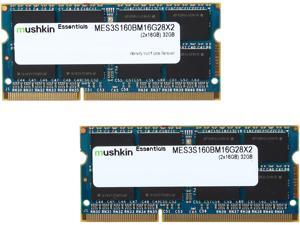 Mushkin Enhanced Essentials 32GB (2 x 16G) 204-Pin DDR3 SO-DIMM DDR3L 1600 (PC3L 12800) Laptop Memory Model MES3S160BM16G28X2 Mushkin Enhanced Essentials 32GB (2 x 16G) 204-Pin DDR3 SO-DIMM DDR3L 1600 (PC3L 12800) Laptop Memory Model MES3S160BM16G28X2