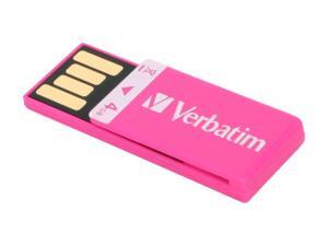 Verbatim Clip-it 4GB USB 2.0 Flash Drive (Pink) Model 97549 Verbatim Clip-it 4GB USB 2.0 Flash Drive (Pink) Model 97549