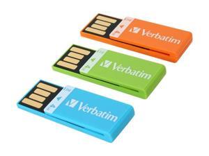 Verbatim Clip-it 12GB (4GB x 3) USB 2.0 Flash Drive (Orange, Blue, Green) Model 97563 Verbatim Clip-it 12GB (4GB x 3) USB 2.0 Flash Drive (Orange, Blue, Green) Model 97563