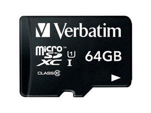 Verbatim 64GB microSDXC Card (Class 10) w Adapter Verbatim 64GB microSDXC Card (Class 10) w Adapter