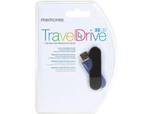Memorex TravelDrive 32 GB USB 2.0 Flash Drive - Blue, Black Memorex TravelDrive 32 GB USB 2.0 Flash Drive - Blue, Black