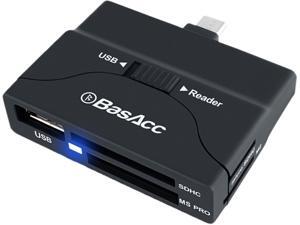 BasAcc Micro USB OTG to USB / SD Memory Card Reader Adapter supports USB Flash Drive, USB Mouse, Keyboard, Memory Cards SD, Micro SD, MS, M2 , Black BasAcc Micro USB OTG to USB / SD Memory Card Reader Adapter supports USB Flash Drive, USB Mouse, Keyboard, Memory Cards SD, Micro SD, MS, M2 , Black