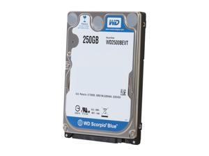 WD Scorpio Blue WD2500BEVT 250GB 5400 RPM 8MB Cache SATA 3.0Gb/s 2.5" Internal Notebook Hard Drive Bare Drive WD Scorpio Blue WD2500BEVT 250GB 5400 RPM 8MB Cache SATA 3.0Gb/s 2.5" Internal Notebook Hard Drive Bare Drive