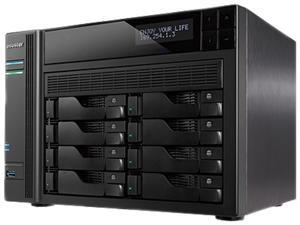Asustor AS7008T 8-Bay NAS, Intel Core i3 3.5 GHz Dual-Core, 2GB DDR3, GbE x 2, HDMI, SPDIF, PCI-E (10 GbE ready), USB 3.0 & SATA, LCD Panel, WoL, System Sleep Mode, with lockable tray Asustor AS7008T 8-Bay NAS, Intel Core i3 3.5 GHz Dual-Core, 2GB DDR3, GbE x 2, HDMI, SPDIF, PCI-E (10 GbE ready), USB 3.0 & SATA, LCD Panel, WoL, System Sleep Mode, with lockable tray