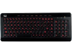 Adesso AKB-120EB SlimTouch 3 RGB colors illuminated compact size USB keyboard with multimedia hot keys, 2X large print keycap Adesso AKB-120EB SlimTouch 3 RGB colors illuminated compact size USB keyboard with multimedia hot keys, 2X large print keycap
