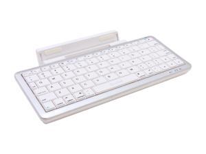 Connectland CL-KBD23024 Silver / White Bluetooth Wireless Mini Keyboard with Detachable Stand, Small Foot-print Easily Fits Inside a Business Briefcase Connectland CL-KBD23024 Silver / White Bluetooth Wireless Mini Keyboard with Detachable Stand, Small Foot-print Easily Fits Inside a Business Briefcase