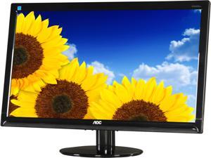 AOC E2425SWD Black 24" 5ms Widescreen LED Backlight Monitor, 250 cd/m2 20,000,000:1, VESA Mountable, VGA DVI-D AOC E2425SWD Black 24" 5ms Widescreen LED Backlight Monitor, 250 cd/m2 20,000,000:1, VESA Mountable, VGA DVI-D