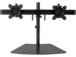 StarTech ARMBARDUO Black Dual-Monitor Stand mounting two LCD or LED displays up to 24" and up to 18 lb(8Kg) onto a single low-profile base 360° at each display StarTech ARMBARDUO Black Dual-Monitor Stand mounting two LCD or LED displays up to 24" and up to 18 lb(8Kg) onto a single low-profile base 360° at each display