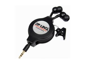 Ziplinq ZIP-AUDIO-CD6 2.5mm Connector Canal Retractable 2.5mm Black Earbuds Ziplinq ZIP-AUDIO-CD6 2.5mm Connector Canal Retractable 2.5mm Black Earbuds