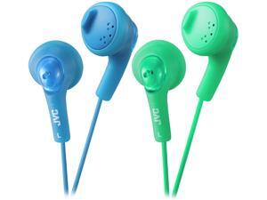 JVC Gumy Ear Bud Blue & Green iPhone compatible, Gold Plated Connector Earbud 2pk Bundle Basic Gummy Earbud Headphones JVC Gumy Ear Bud Blue & Green iPhone compatible, Gold Plated Connector Earbud 2pk Bundle Basic Gummy Earbud Headphones