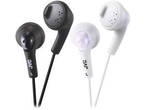 JVC Gumy Ear Bud Black & White iPhone compatible, Gold Plated Connector Earbud 2pk Bundle Basic Gummy Earbud Headphones JVC Gumy Ear Bud Black & White iPhone compatible, Gold Plated Connector Earbud 2pk Bundle Basic Gummy Earbud Headphones