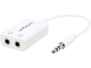 StarTech MUY1MFFADPW White Slim Mini Jack Headphone Splitter Cable Adapter - 3.5mm Male to 2x 3.5mm Female M-F StarTech MUY1MFFADPW White Slim Mini Jack Headphone Splitter Cable Adapter - 3.5mm Male to 2x 3.5mm Female M-F