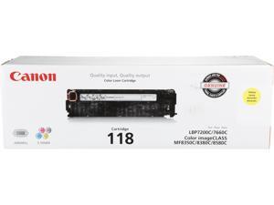 Canon 118 (2659B001) Toner Cartridge, 2,900 Page Yield; Yellow Canon 118 (2659B001) Toner Cartridge, 2,900 Page Yield; Yellow