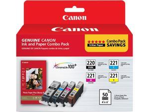 Canon Canon PGI-220 & CLI-221, Cartridge 220, Cartridge 221 (2945B011) Ink and Paper Combo Pack Black / Cyan / Magenta / Yellow Canon Canon PGI-220 & CLI-221, Cartridge 220, Cartridge 221 (2945B011) Ink and Paper Combo Pack Black / Cyan / Magenta / Yellow