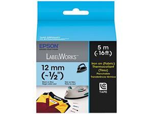 EPSON LC-4LBQ5 LabelWorks Iron on (Fabric) LC Tape Cartridge 1/2" Black on Blue EPSON LC-4LBQ5 LabelWorks Iron on (Fabric) LC Tape Cartridge 1/2" Black on Blue