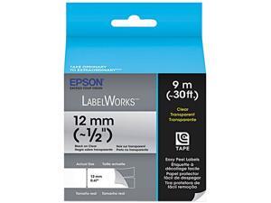 EPSON LC-4TBN9 LabelWorks Clear LC Tape Cartridge ~1/2" Black on Clear EPSON LC-4TBN9 LabelWorks Clear LC Tape Cartridge ~1/2" Black on Clear