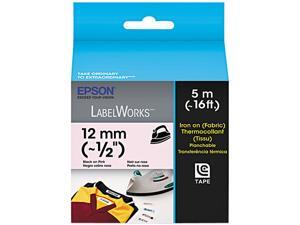 EPSON LC-4PBQ5 LabelWorks Iron on (Fabric) LC Tape Cartridge ~1/2" Black on Pink EPSON LC-4PBQ5 LabelWorks Iron on (Fabric) LC Tape Cartridge ~1/2" Black on Pink