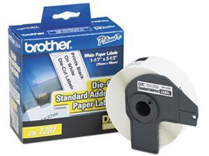 Brother Die-Cut Address Labels 1.1" x 3.5" White 400/Roll Brother Die-Cut Address Labels 1.1" x 3.5" White 400/Roll
