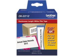 Brother DK2212 Continuous Film Label Tape, 2.4" x 50ft Roll, White Brother DK2212 Continuous Film Label Tape, 2.4" x 50ft Roll, White