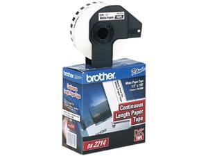 Brother DK2214 Continuous Paper Label Tape, .47" x 100ft Roll, White Brother DK2214 Continuous Paper Label Tape, .47" x 100ft Roll, White