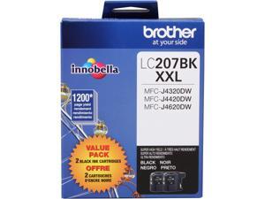 Brother LC207BK XXL 2-Pack Innobella Super High Yield Ink Cartridges 1,200 page yield for MFC-J4420DW, MFC-J4620; Black (LC2072PK) Brother LC207BK XXL 2-Pack Innobella Super High Yield Ink Cartridges 1,200 page yield for MFC-J4420DW, MFC-J4620; Black (LC2072PK)