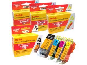 KODAK Remanufactured Ink Cartridge Combo Pack Compatible With Canon PGI-220 / CLI-221 (2945B011) High-Yield Black, Cyan, Yellow, Magenta KODAK Remanufactured Ink Cartridge Combo Pack Compatible With Canon PGI-220 / CLI-221 (2945B011) High-Yield Black, Cyan, Yellow, Magenta