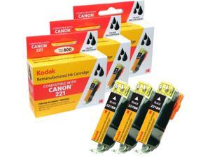 KODAK Remanufactured Ink Cartridge Combo Pack Compatible With Canon PGI-220 (2945B004) High-Yield 3 Black Cartridges KODAK Remanufactured Ink Cartridge Combo Pack Compatible With Canon PGI-220 (2945B004) High-Yield 3 Black Cartridges