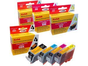 KODAK Remanufactured Ink Cartridge Combo Pack Compatible With Canon 5 / 8 / PGI-5BK / CLI-8 (0628B027) High-Yield Black, Cyan, Yellow, Magenta KODAK Remanufactured Ink Cartridge Combo Pack Compatible With Canon 5 / 8 / PGI-5BK / CLI-8 (0628B027) High-Yield Black, Cyan, Yellow, Magenta