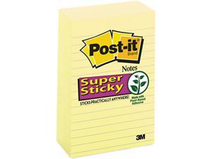 Post-it Notes Super Sticky 660-5SSCY Super Sticky Notes, 4 x 6, Lined, Canary Yellow, 5 90-Sheet Pads/Pack Post-it Notes Super Sticky 660-5SSCY Super Sticky Notes, 4 x 6, Lined, Canary Yellow, 5 90-Sheet Pads/Pack